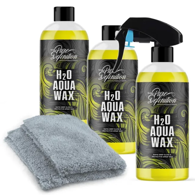 Car H20 Aqua Spray Wax Paintwork Gloss Sealant Washing Rinse Aid Pure Definition