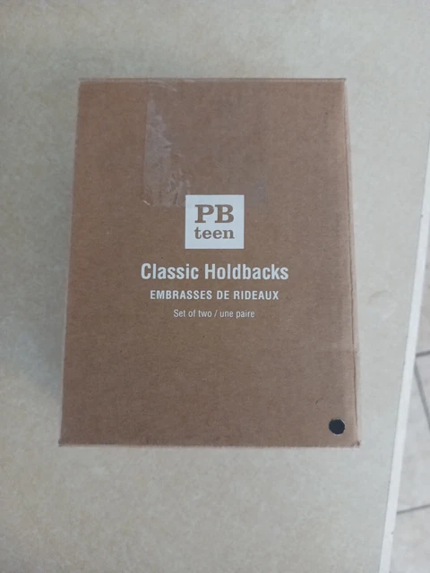 Pottery Barn Cast Iron Black Curtain Holdback 2 Pack Hardware Decor 9298480 NIB