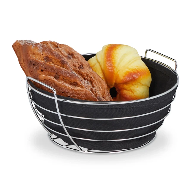 Corbeille à pain Métal Insert en tissu Rond Panier à pain Table Panière à pain