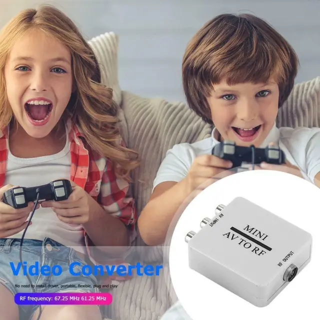 Mini HD Video Converter Box RCA AV CVSB to RF Adapter TV Switcher DVD Recorder