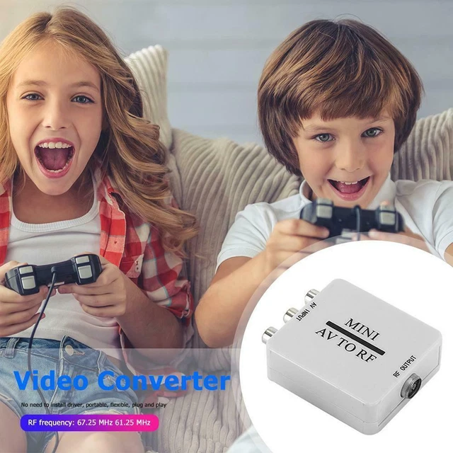 Mini HD Video Converter Box RCA AV CVSB to RF Adapter TV Switcher DVD Recorder