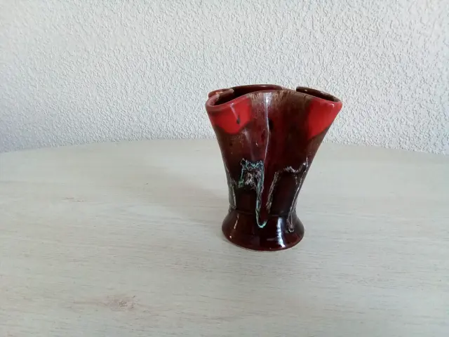 Ancien vase à fleurs en céramique signé Vallauris vintage/années 1970