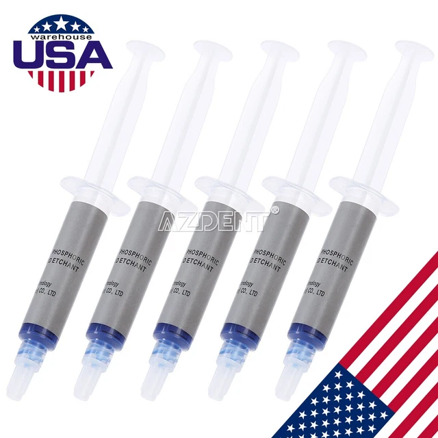 5X Dental Etchant Gel 37% Phosphoric Acid Etching Dentin Silica Blue 5ml/syringe