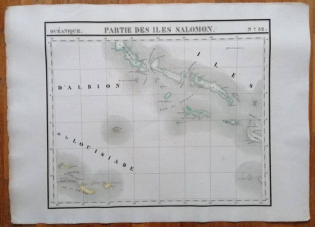 Pacific Large Original Map Solomon Islands by Vandermaelen - 1827