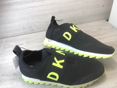 DKNY JAYLA Slip On Scarpe da Ginnastica-Bianco/Nero-UK 4.5 Nuovo di Zecca 