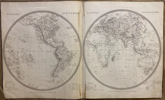 Hemisphere - Print Original - XIX Century J. & C.Walker