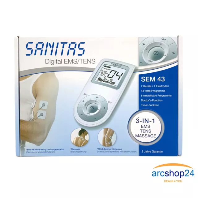 SANITAS Elektrostimulationsgerät SEM 43 Digital EMS/TENS 3-in-1 - Neu & OVP