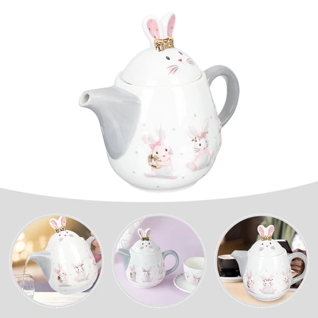 Théière En Porcelaine VIVILINEN 550ml - Avec Infuseur Amovible, Rouge