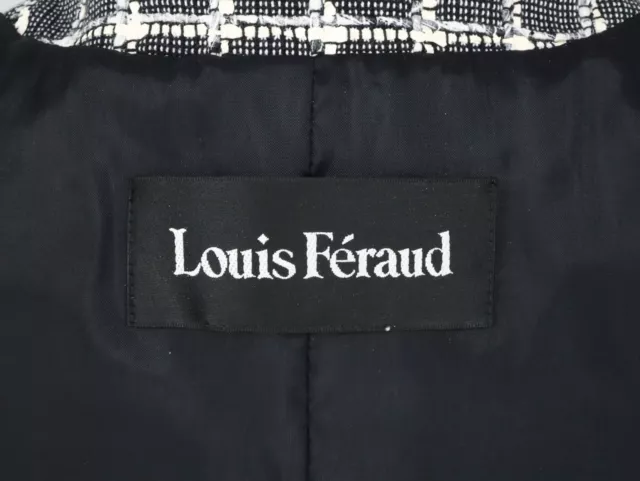 LOUIS FERAUD PLAID Skirt Suit Size 10 Womens Black White Lined Pockets ...