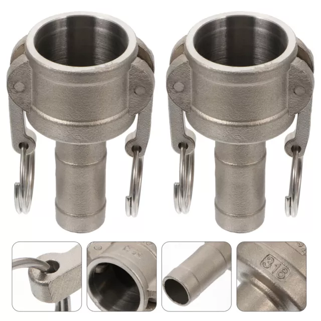2 Pcs Stainless Cam and Groove Hose Fitting Connector Wrench Type