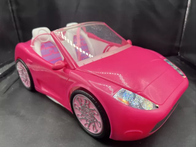Mattel 2010 Barbie Pink Glam Convertible Car With Wing Mirrors.