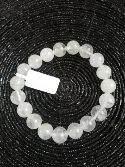 Bracelet jade blanc perles naturelles 10mm véritable lithothérapie bijoux