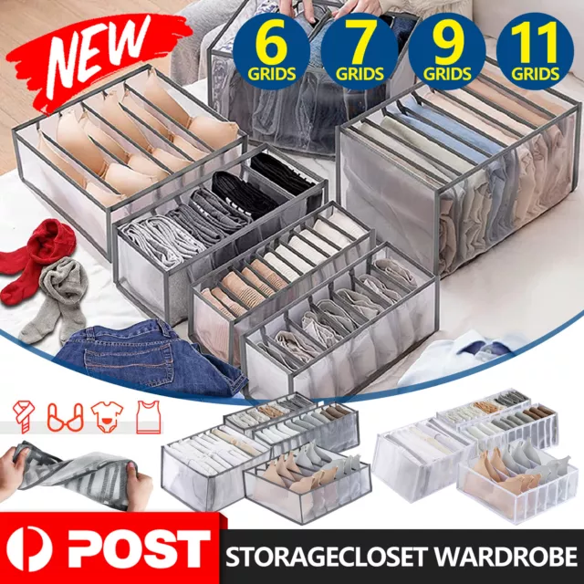 6/7/9/11 Grids Mesh Storage Box Closet Wardrobe Drawer Divider Clothes Organizer