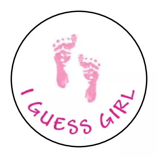 30 Gender Reveal Party Aufkleber Baby Dusche I Guess Junge/Mädchen rosa blaue Füße 2