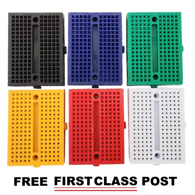 SYB-170 Solderless Electronics Prototype Mini Breadboard 170 tie-points 6 Colour