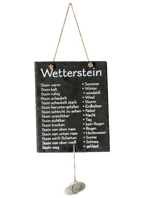 Wetterstein – Alu Verbundplatte 30 X 20 Cm, Wetterfest & UV-beständig, Mit Lustiger Wetterbeschriftung – Für Garten, Balkon, Terrasse – Als Originelles Deko-Geschenk – Motiv 01