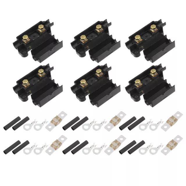 70 Amp ANS Fusibile Supporto Kit, Tubo Terminali, Plastica, Nero, 6 Set