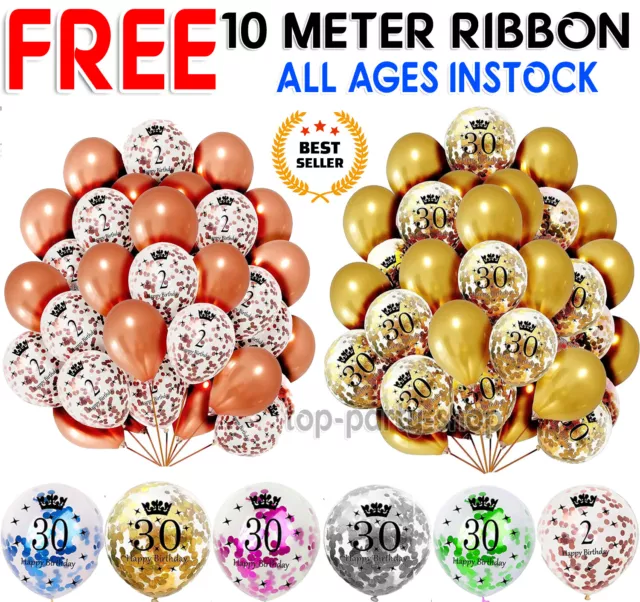 40th 50th Birthday Balloons Age Ballon 30th 18th 21st B'day Party Decor Baloons