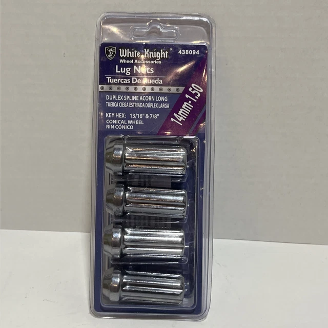 White Knight 438094 14mm -1 .50 Duplex Spline Acorn Long (4) Lug Nuts