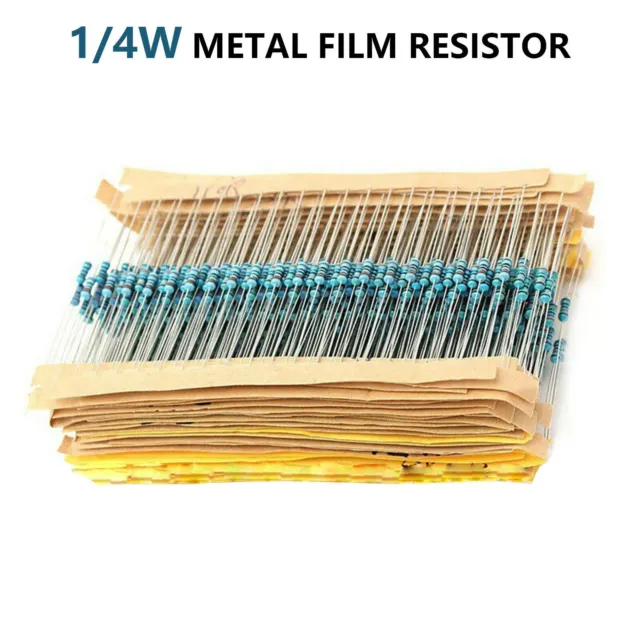 3120pcs 1/4W 1% 1 ohm to 10M ohm 156 Values Metal Film Resistors Assortment Kit