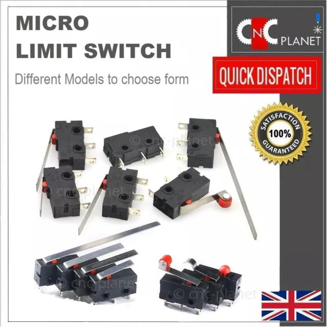 Limit Switch Long Curved Roller Lever 250V 5A Snap Action Micro Limit Switches