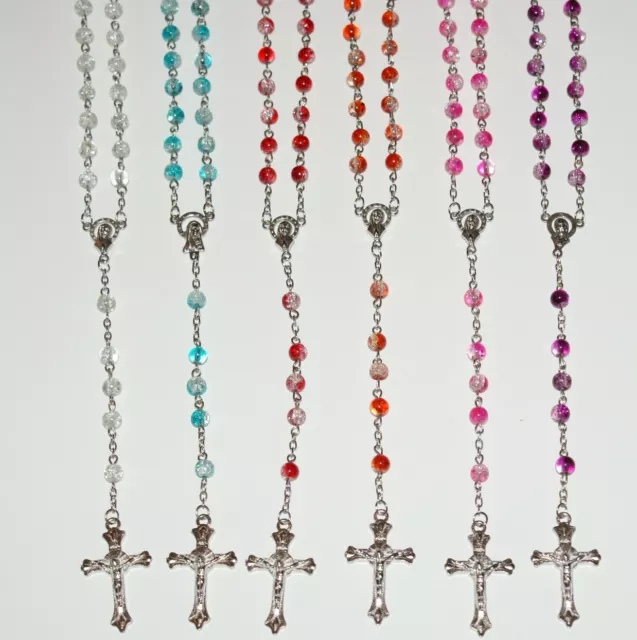 CHAPELET CHIC en ACRYLIQUE Style verre ROSARY Couleur au CHOIX NEUF