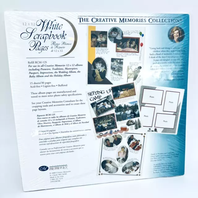The Creative Memories Collection 12 x 12 12x12 White Scrapbook Pages  15-sheet Refill RCM-12S (2000) by Creative Memories