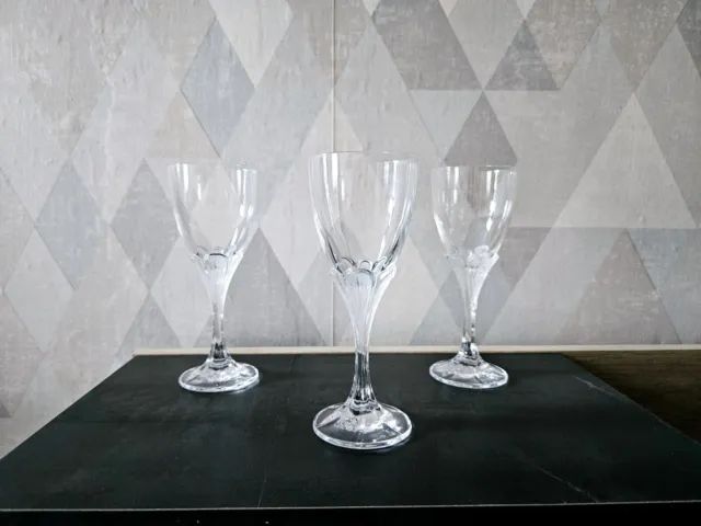 3 Verres A Vin Blanc 12 Cl Cristal D'arques Modèle Granville