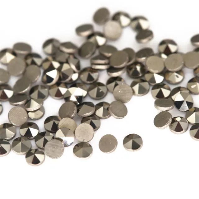 1000pcs 0.9~2mm Round Flat Back Loose Natural Marcasite Stone For DIY Jewelry