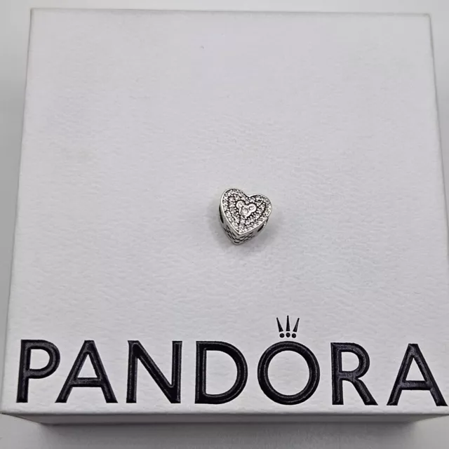 Genuine Pandora Disney Pave Sparkling Heart Mickey Mouse Charm ALE 925 #792049CZ
