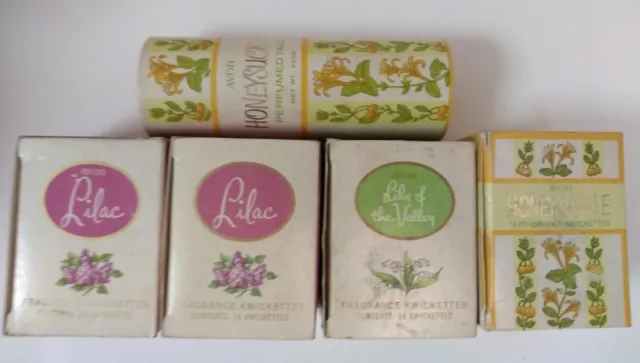 AVON Sachet Lot Vintage Unused Honeysuckle, Lilac, Lily of Valley, New Old Stock