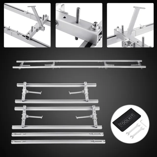 9ft Chainsaw Rail Milling Guide System 3 Crossbar Kits Aluminum Mill Rail Guide