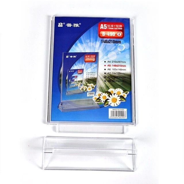 Acrylic Counter Poster Holder Perspex Leaflet Display Stand  A5paper 148mm/210mm