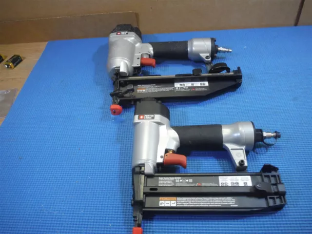 Lot of 2 Porter Cable finishing type guns fn250sb 16 ga & bn200sb 18GA * 222