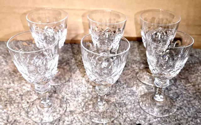 Vintage set of six small sherry glasses