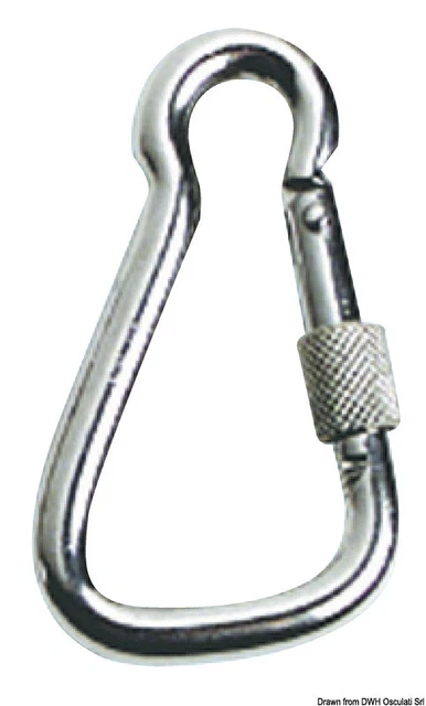 Mousqueton Inoxydable Large Avec Virole 23 MM Marque Osculati 09.179.12