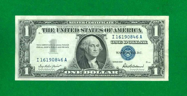 $1 1957 1 I/A Block Blue Seal Silver Certificate Circ.