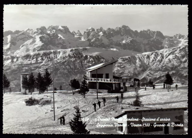 Trento Cartolina Monte Bondone Stazione D' Arrivo Seggiovia Vaneze Vason Fg Vg