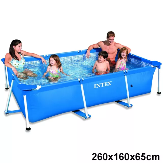 INTEX Family Swimming Pool Frame Rechteck Schwimmbecken Planschbecken 3