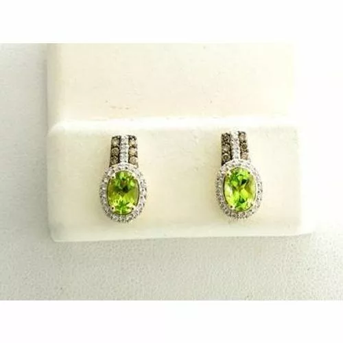 LEVIAN 14K YELLOW Gold Green Peridot Diamond Dangle/Drop Earrings ...