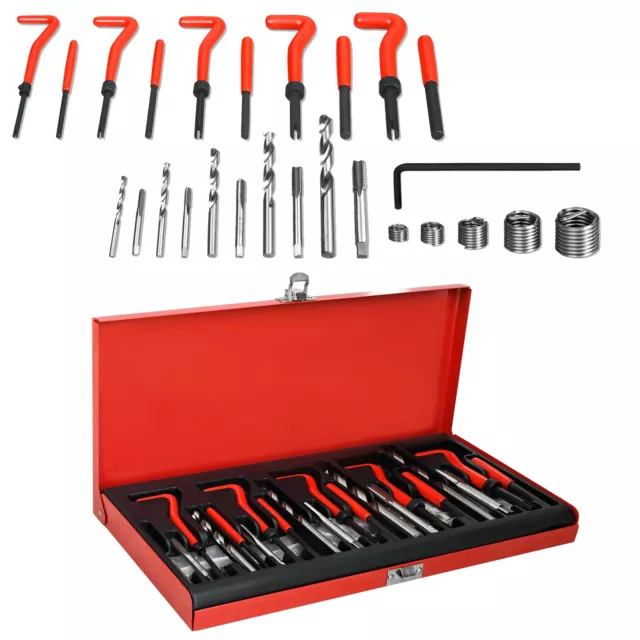 Riparazione filettatura 130 pz M5 M6 M8 M10 M12 trapano strumento manicotti inserti interni