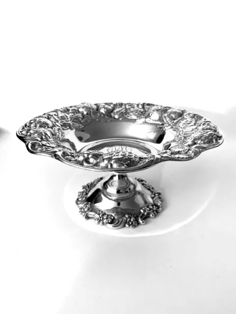 ANTIQUE MAUSER STERLING REPOUSSE' "STRAWBERRY" COMPOTE - c. 1900 - #346A