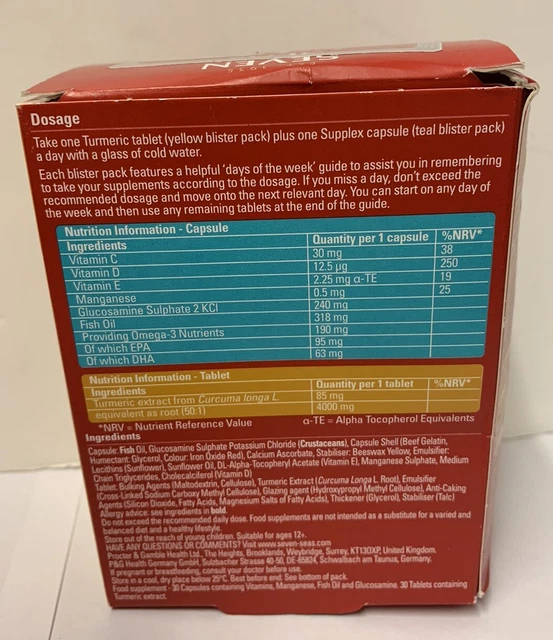 SEVEN SEAS JOINT Care Supplex & Turmeric with Glucosamine Omega3 60