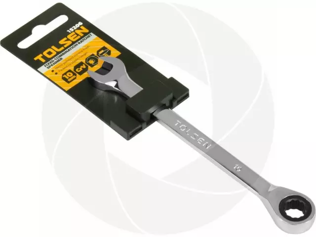 10mm Metric Chromed Ratchet Gear Spanner Fixed Head Combination Ratchet Wrench