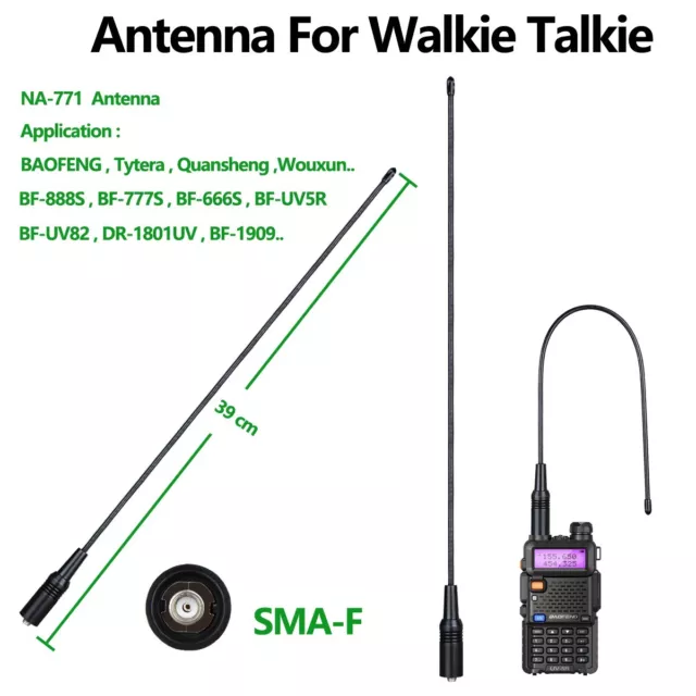 UV-K5 Walkie Talkie Antenna NA-771 SMA-F UHF VHF 136~174Mhz 400~470Mhz Two Way L