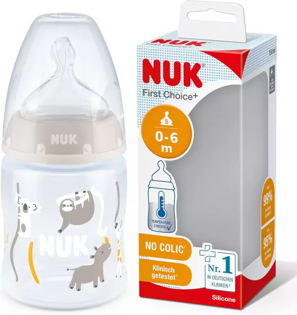 NUK First Choice+ Baby Bottle| 0-6 Months | Temperature Control | Anti Colic | |