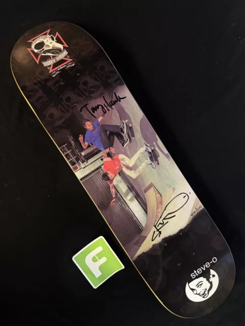 SUPER RARE SIGNED Tony Hawk SteveO Double Wall Ride Skateboard Deck AUTOGRAPHED