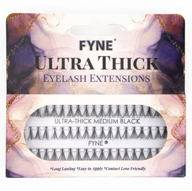 FYNE Individual Eyelash Extensions - 9 Ply Cluster Lashes 3 sizes - 60 per Pack