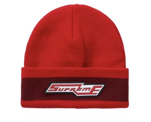 Supreme Cuff Stripe Beanie  “FW 20” Red New