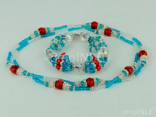 Yemaya Ashaba Ilde Santeria Ifa Orisha Bracelet & Collar Idde Mazo Glass Beads